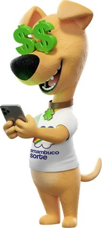Mascote Lucky torcendo