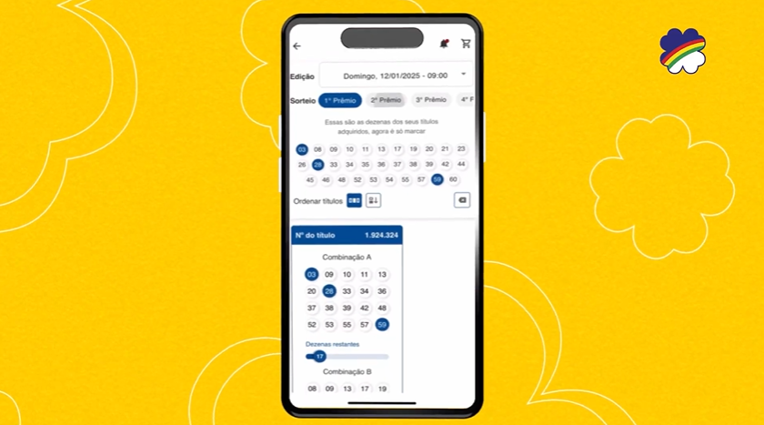 Como marcar as dezenas no aplicativo Pernambuco dá Sorte?